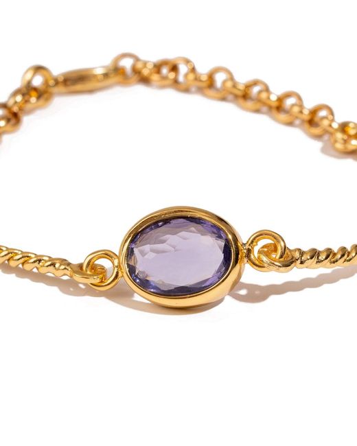 Ebru Jewelry Metallic Mystic Amethyst Glow Adjustable Bracelet