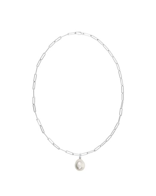 Ora Pearls Metallic Aetia Baroque Pearl Chain Necklace