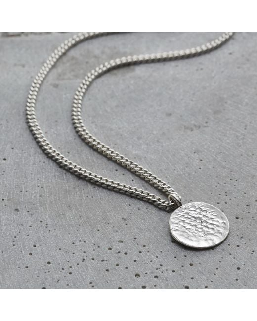 Posh Totty Designs Metallic Sterling Silver Men's Molten Disc Necklace for men