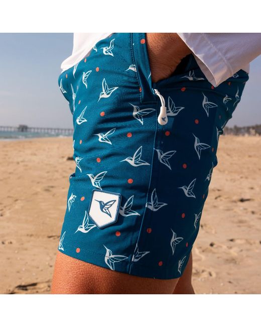 Live Kolibri Blue Luxury Swim Trunks for men