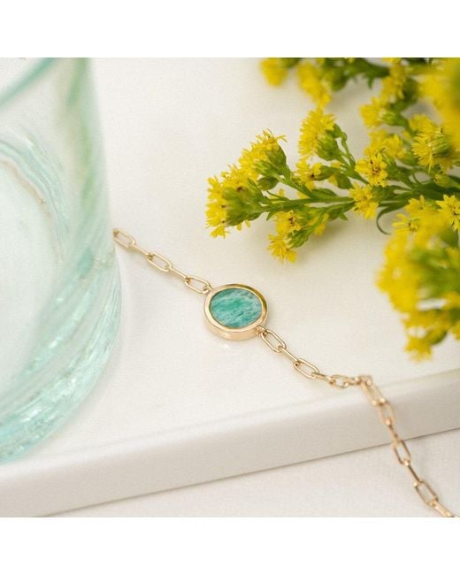 Harfi Blue Vermeil Plated Round Amazonite Bracelet