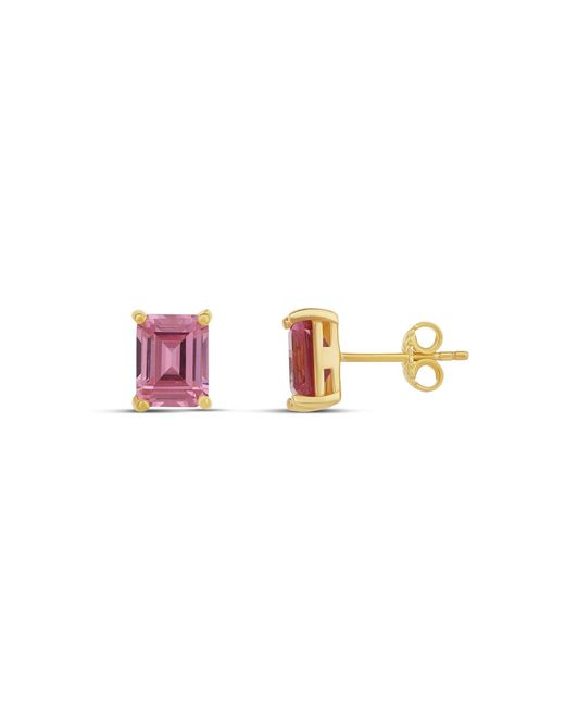 SHYMI Pink Emerald Prong Studs