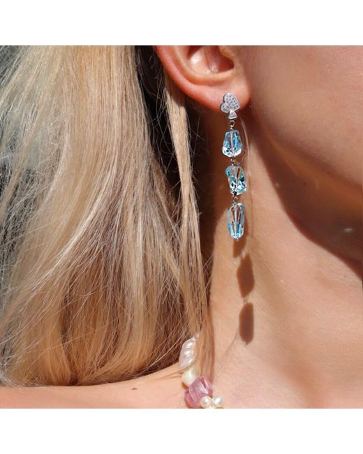 Mineralgems•Studio Blue Hand Cut Topaz Earrings
