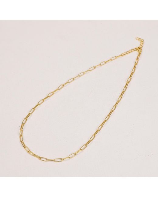 Lila Rasa Metallic Paperclip Chain Necklace Medium
