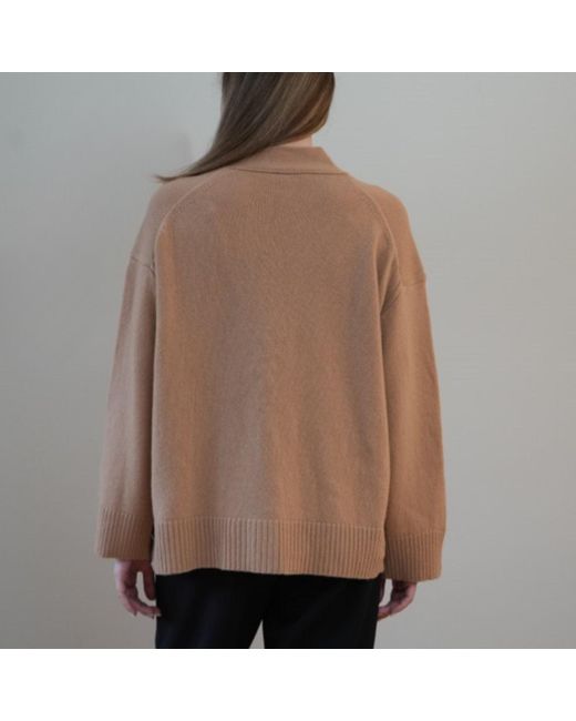 Nuvv Collection Natural Button Front Long Sleeve Fine Wool Cardigan Italianwool Yarn
