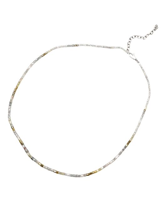 Rahul's Jewels Metallic 16"-18" Adjustable Length Genuine Diamond Tube Necklace, 22.00 Carats Diamond Weight