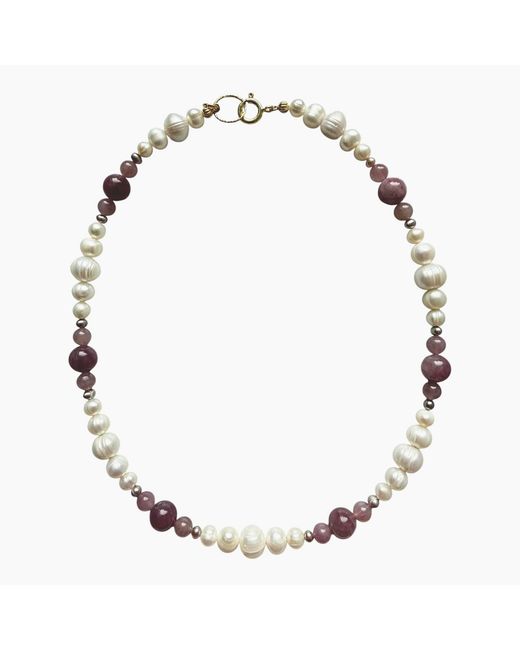 Larsuu Metallic Blush Pearl Necklace