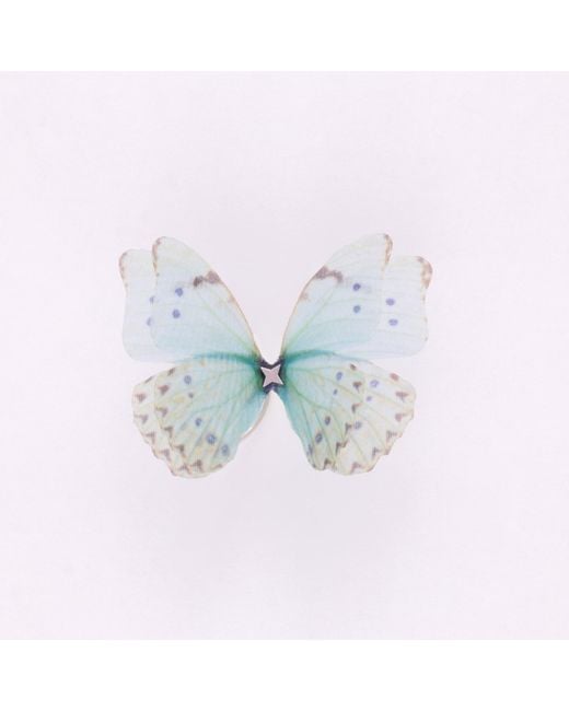 Oana Savu Blue Neutrals Sterling Silk Butterfly Adjustable Ring Cocktail Party Jewelry