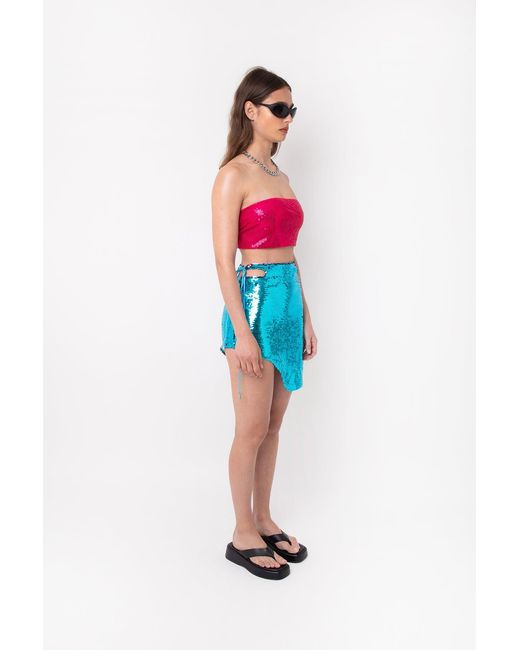 Amy Lynn Hailey Blue Sequin Mini Skirt