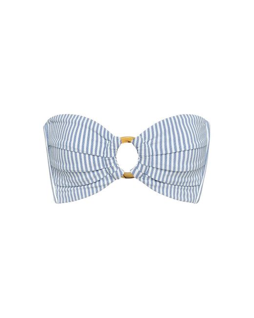 Montce Blue Classic Stripe Tori Ties Bandeau Bikini Top