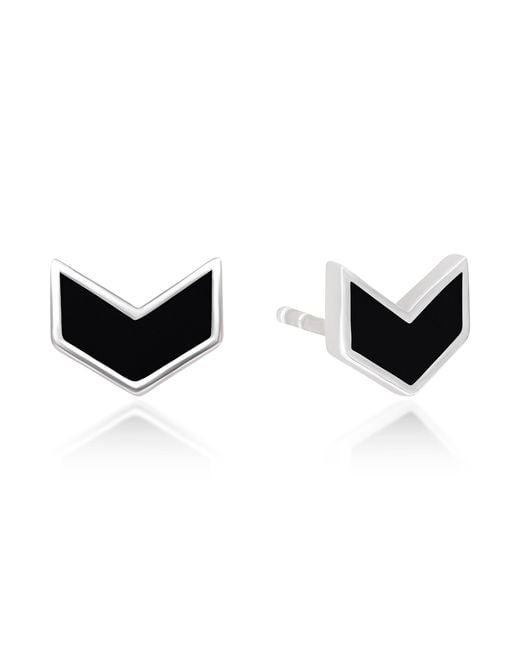 The Jewelz Black Dark Arrow – Onyx Chevron Studs for men
