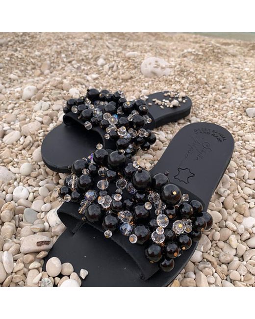 Sibylla Delphica Green Jeweled Leather Sandals Full Of Crystals Hermia