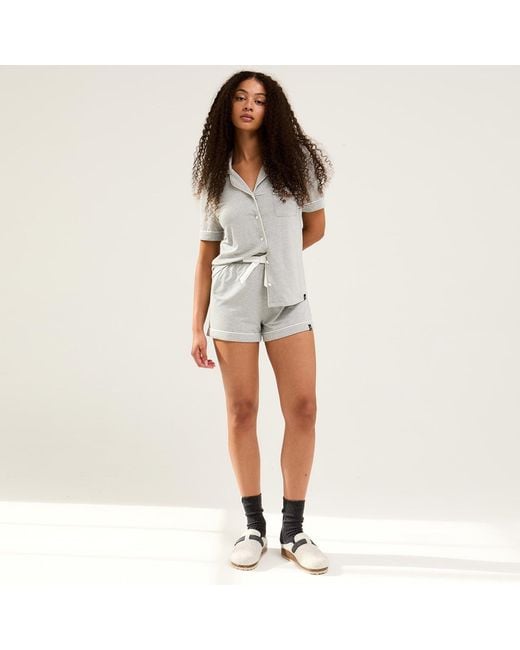 Pretty You London Gray Bamboo Shirt Short Set