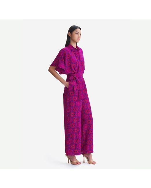 Emma Wallace Purple Shay Jumpsuit -Kaleidoscope Print