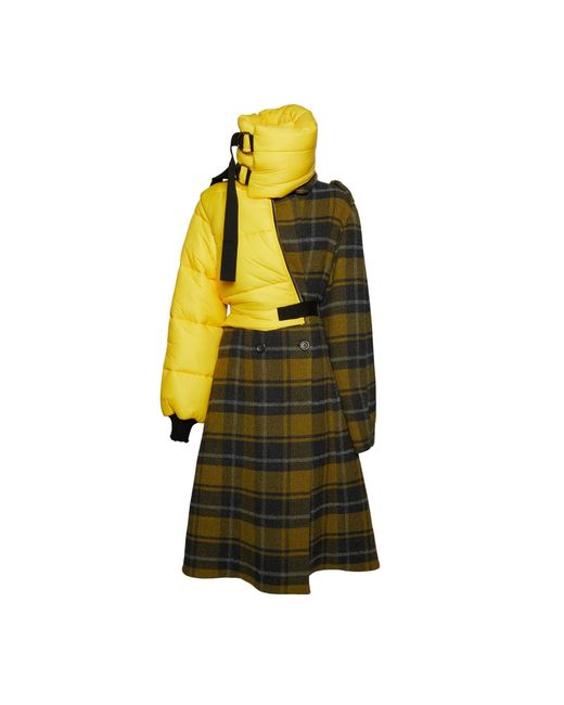 SVETA Milano Yellow Kensington Coat With Overlapped Down Jacket