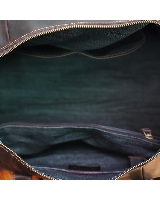 Touri Black Zip Detail Genuine Leather Holdall for men
