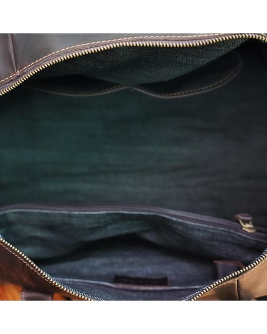 Touri Black Zip Detail Genuine Leather Holdall for men