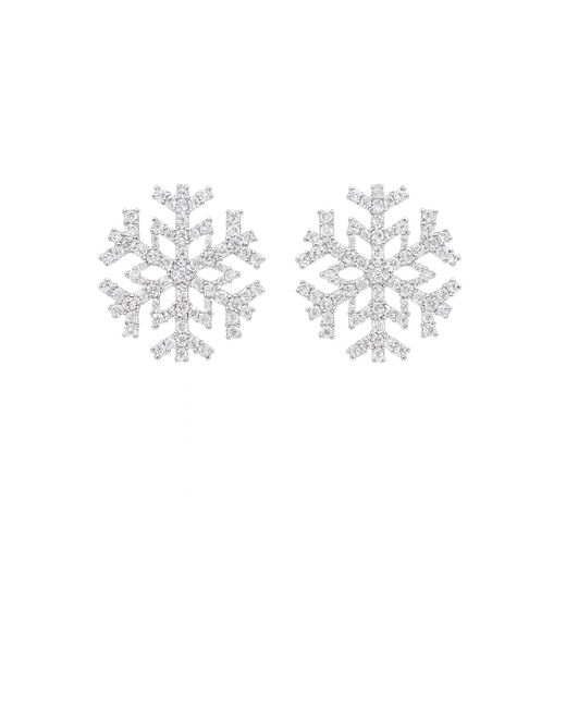 Maison De Gala White Snowflake Crystal Stud Earrings
