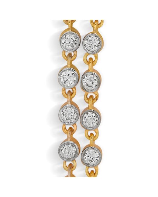 Dhwani Bansal Metallic Mizu Two Strand And Diamond Earrings