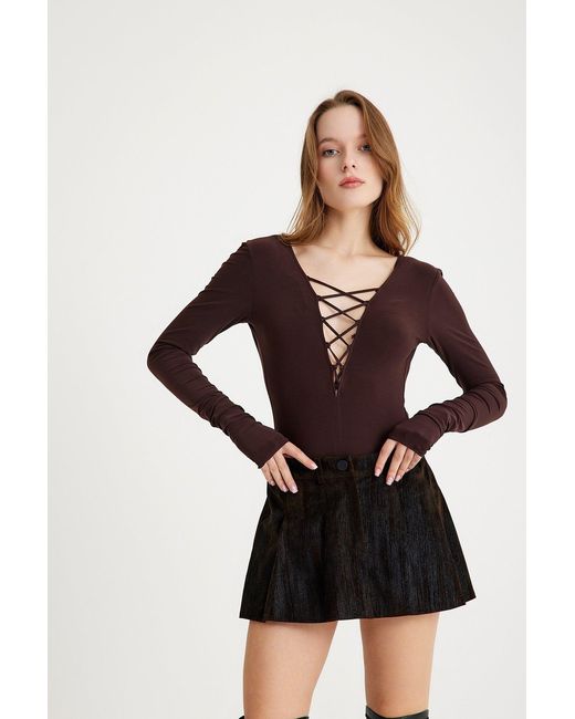 Growny Black Liona Bodysuit Khaki