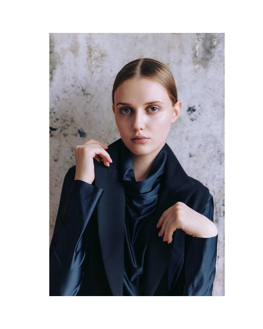 Julia Allert Black Modern Elegant Deep V-Neck Vest With Peplum Detail