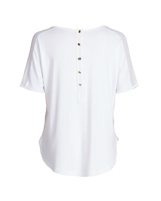 Conquista White Button Placket Top