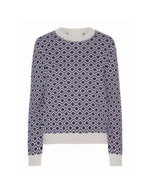 GROBUND Blue Petra Knit Blouse