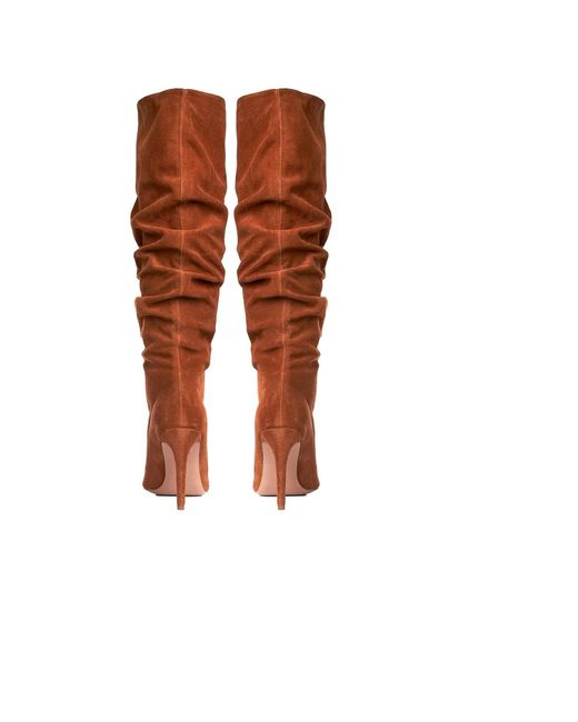 Ginissima Brown Caramel Suede Eva Boots