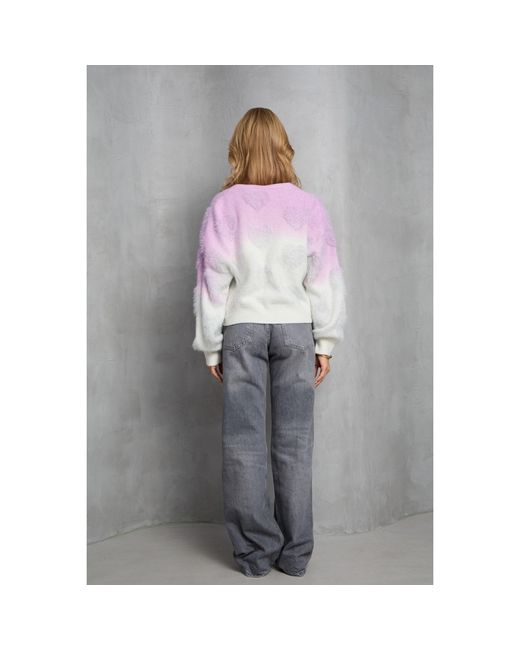 Saachi Purple Soft Heart Ombre Lilac Cardigan