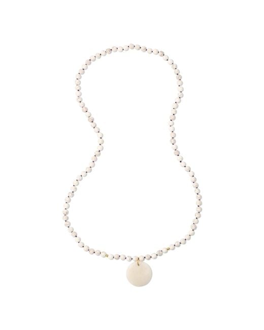 Heather Hawkins Jewelry White Rockabye Long Pendant Gemstone Necklace