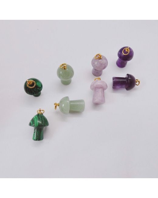 VALERIE CHIC Green Mushroom Malachite Earrings 18K