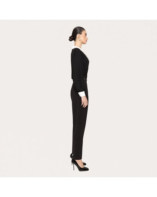 Nissa Black Side Pockets Slim Pants