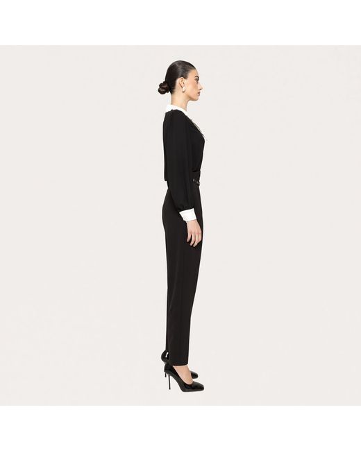 Nissa Black Side Pockets Slim Pants