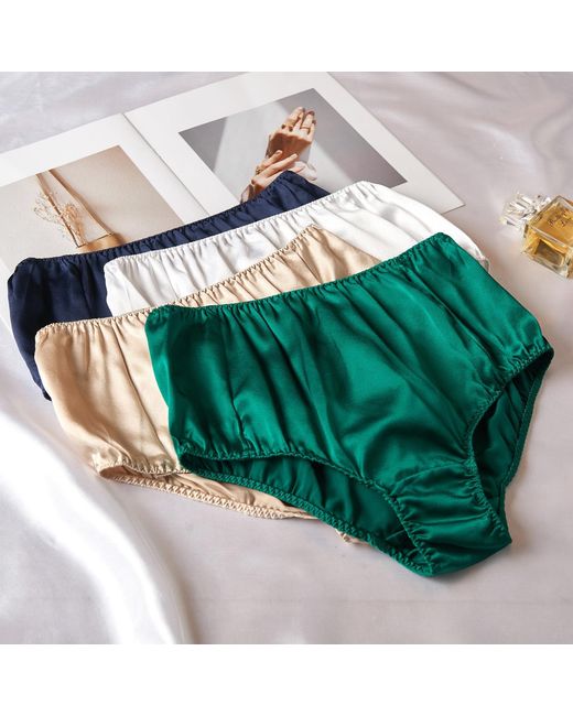 Soft Strokes Silk Green Set Of Two Pure Mulberry Silk French Cut Panties