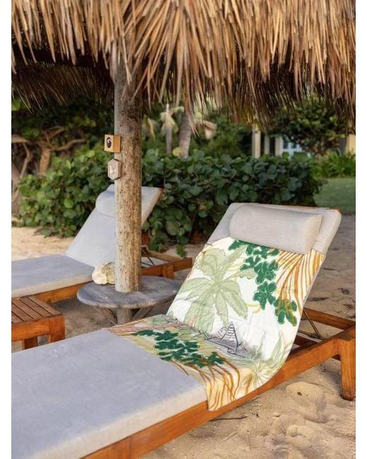 Lost Pattern Green Little Dix Bay Large Silk Scarf