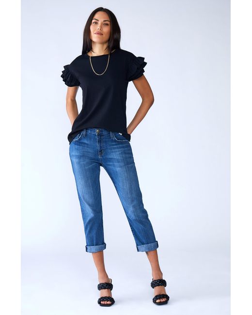 LOVETRUST Black Ella Ruffle Sleeve Tee