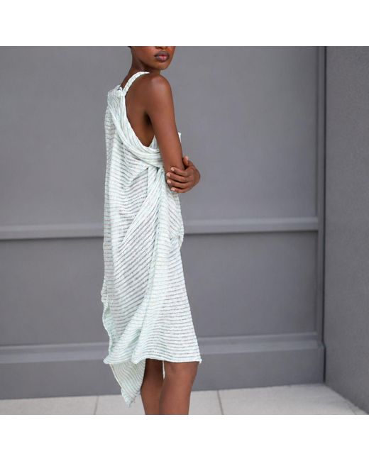 Miro Misljen White Seafoam Sculpture Midi Dress