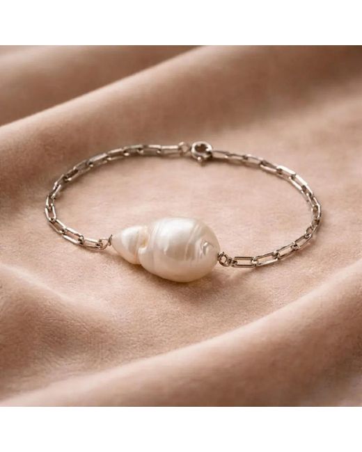 Silver Moon Metallic Baroque Pearl Sterling Bracelet
