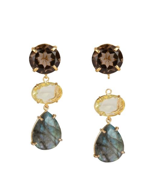 Bounkit Green Christa Earrings Clip On