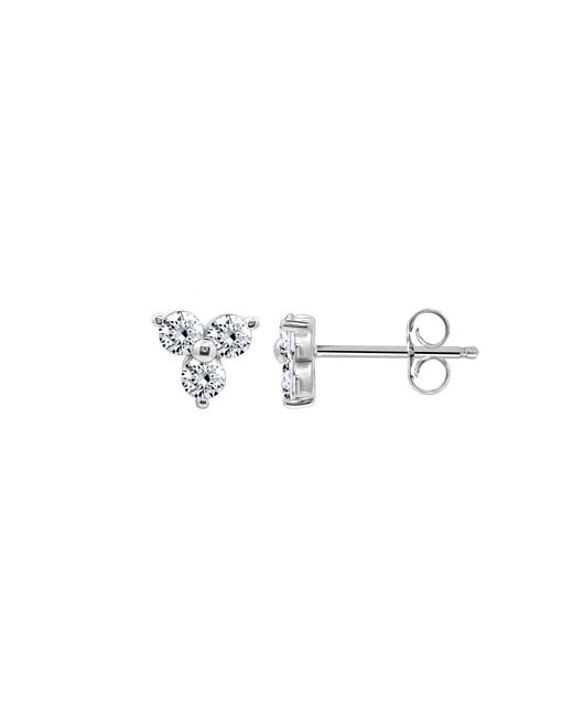 Diamonbliss White Tiny Stud Earrings, Dainty Flower