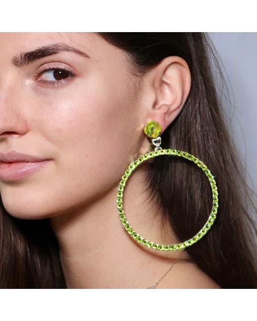 Vicki Sarge Green The Large Hoop Earrings