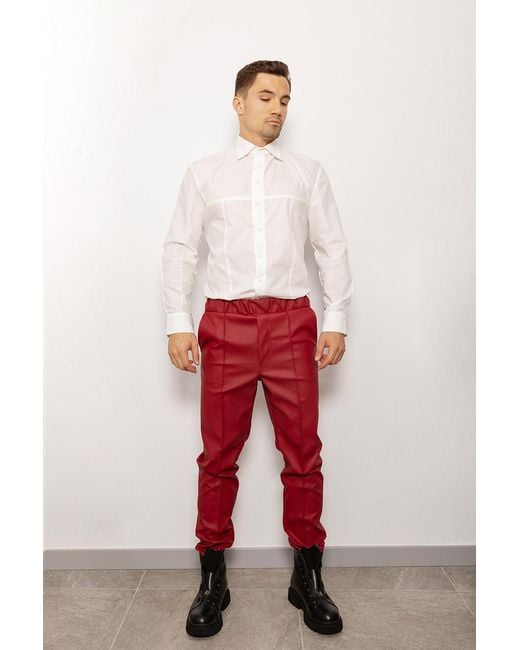 Maison Bogomil Red Maverick Straight-Leg Pants for men