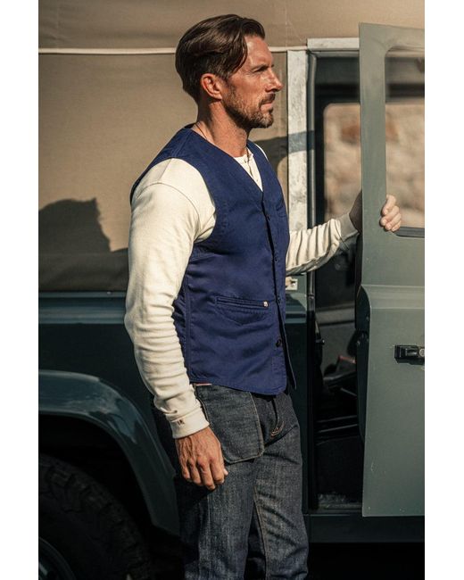 &SONS Trading Co Blue Watson Waistcoat Midnight for men