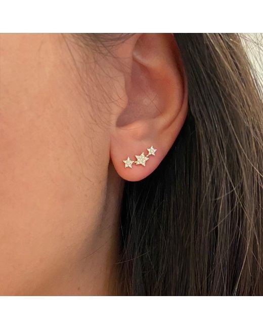 KAMARIA Metallic Triple Star Cluster Diamond Stud Earrings