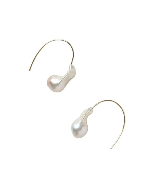 Bombyx House Metallic Baroque Pearl Hook Earrings