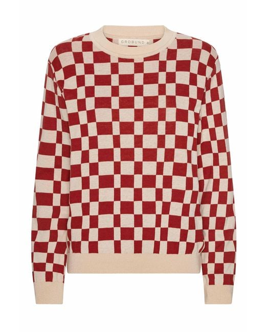 GROBUND Red Frida Knitted Blouse