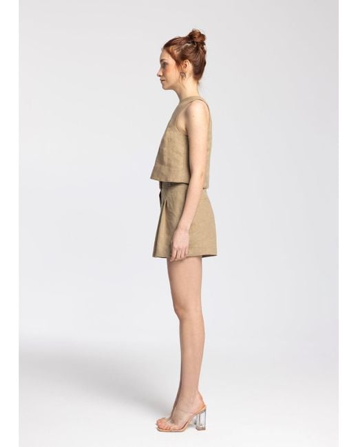 Monlicia Natural Lena Linen Top