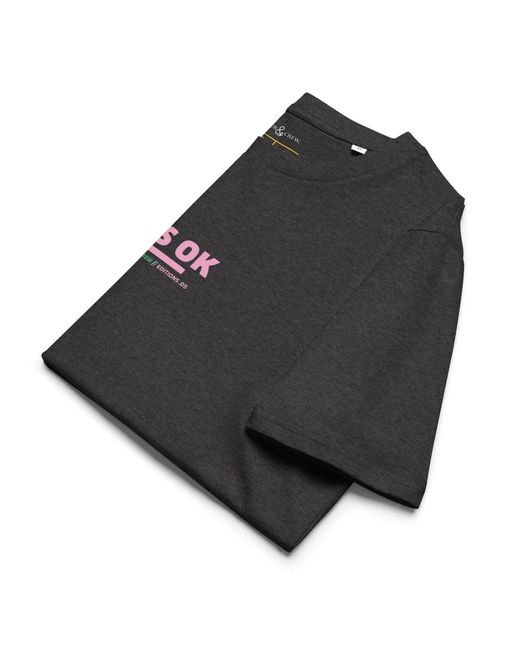 Anchor and Crew Black Heather Five It's Ok Editions Organic Cotton T-Shirt for men
