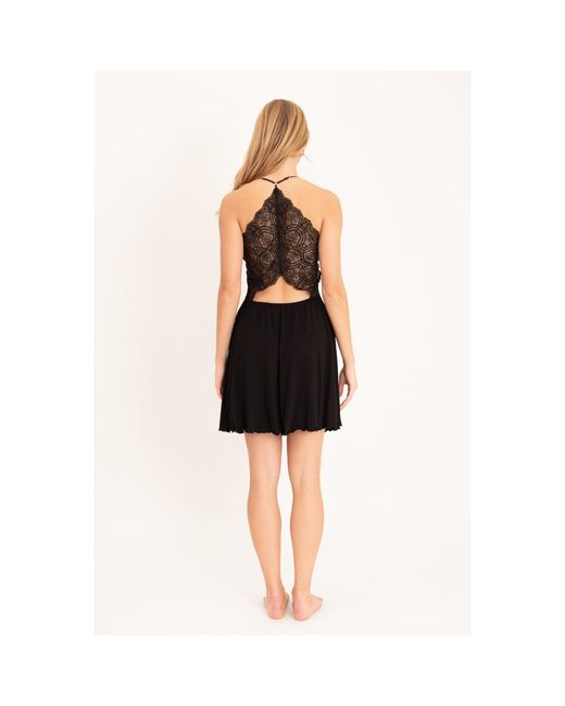 Oh!Zuza Black Short Lace Camisole Nightgown