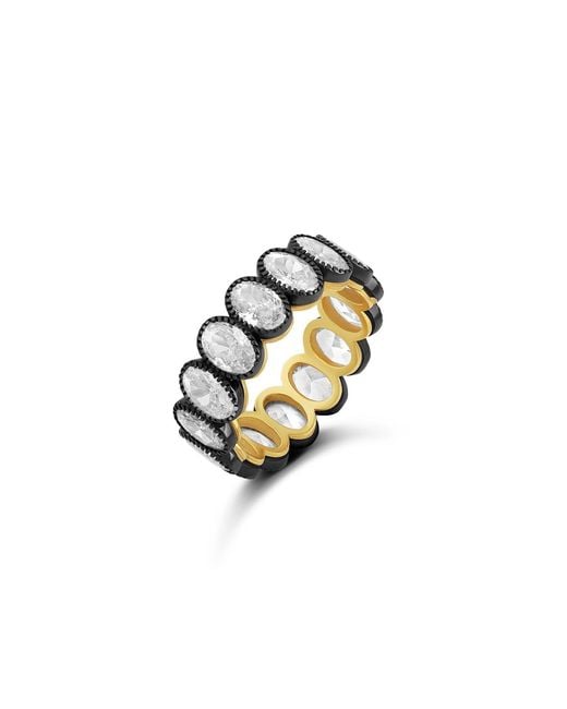 SHYMI Metallic Rhodium Oval Eternity Band